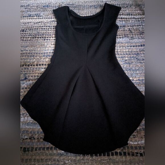 Lipstick boutique high low peplum sleeveless extra small black top Round Neck Pu - Picture 8 of 11